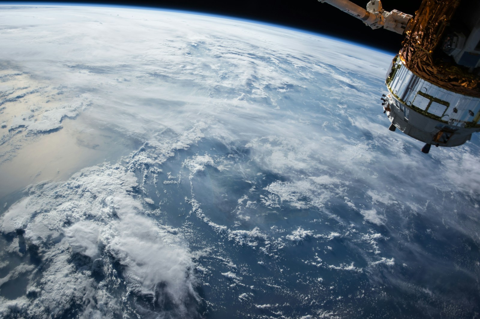 Earth and a satellite from space